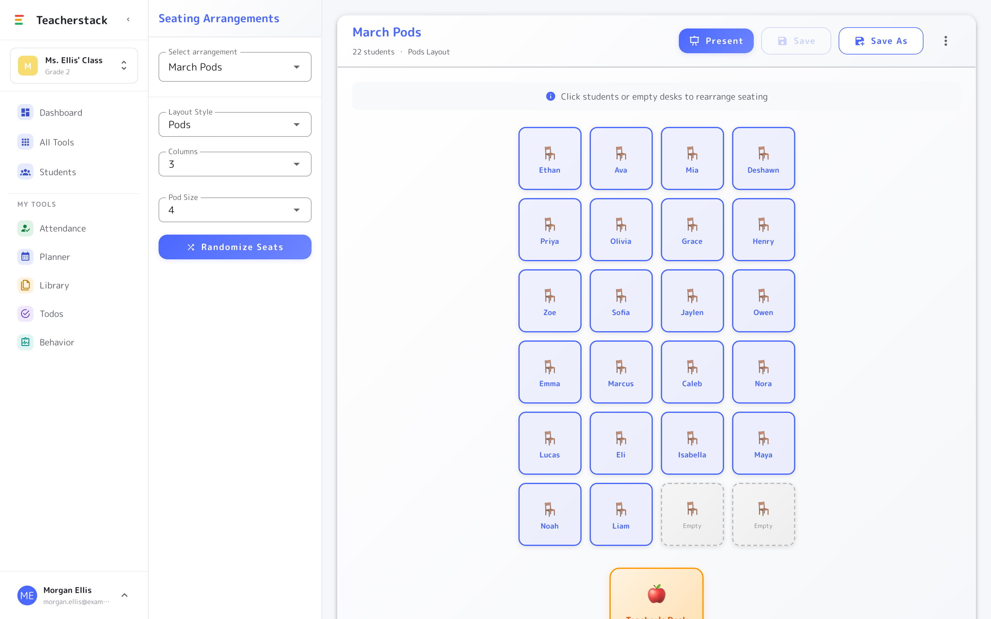Seating Chart screenshot
